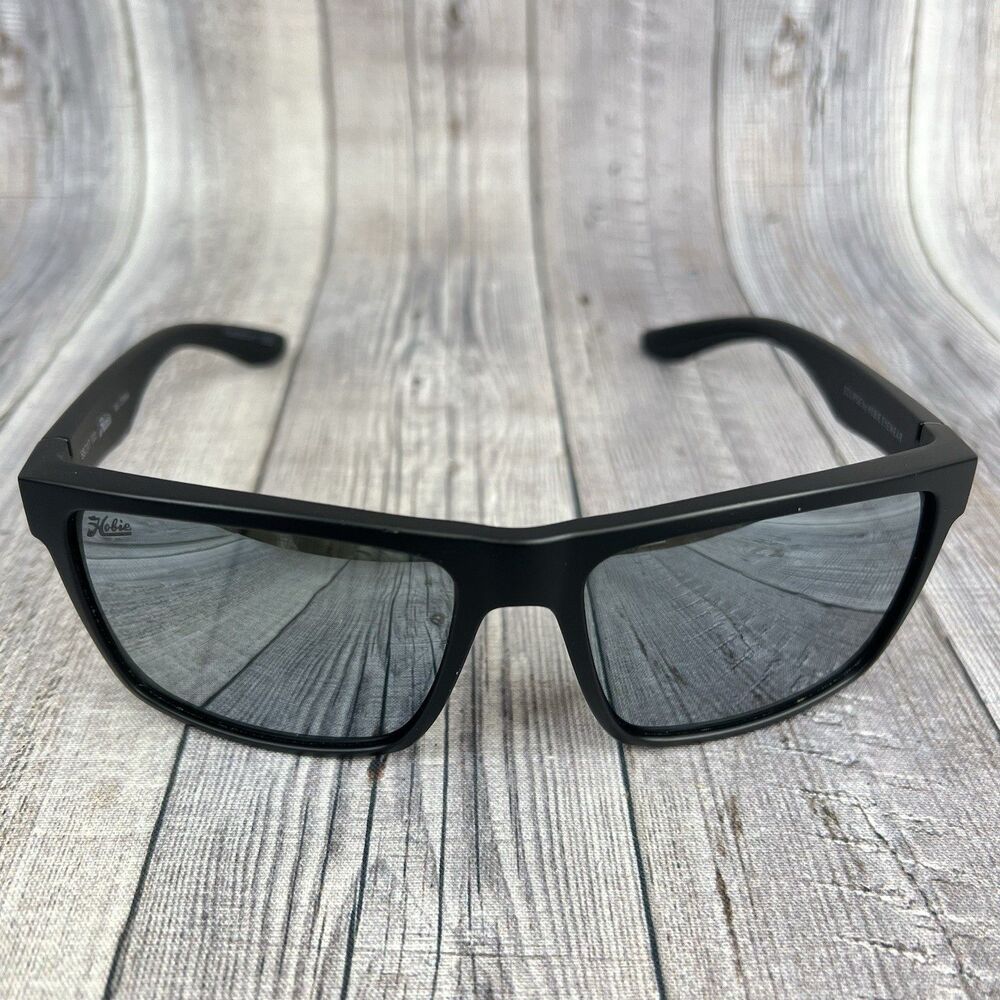 Hobie Eclipse Sunglasses, Polarized Gray Mirror Lenses, R4L Black, 58-17-133